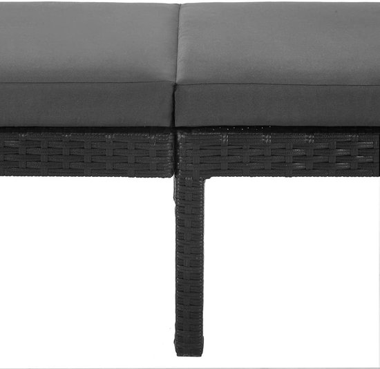 ACAZA Ligbed - Ligstoel - Inclusief 5 cm dikke matras - 5 rugstanden - 2 meter - tot 150 kg - Grijs - Ligbed Tuin - Zonnebed - Ligbed met verstelbare rugleuning - Ligstoelen van ACAZA — afbeelding 3