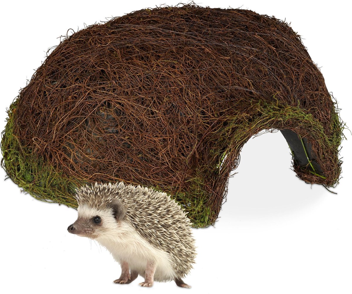 relaxdays egelhuis iglo - rotan - egelhuisje - egelmand - huisje voor egels - overwinteren