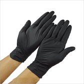 200x Handschoenen ongepoederd nitril zwart XL - bacteriën, virussen