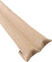 Tochtstopper Tochtstrips voor deuren en ramen - Dubbele Tochtrol - Lengte Aanpasbaar - 90 CM - Beige