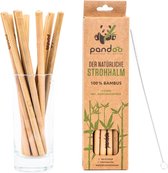 Pandoo Bamboo Herbruikbare Rietjes - 24 stuks - Unieke vorm - Smaakneutraal - Makkelijk te reinigen