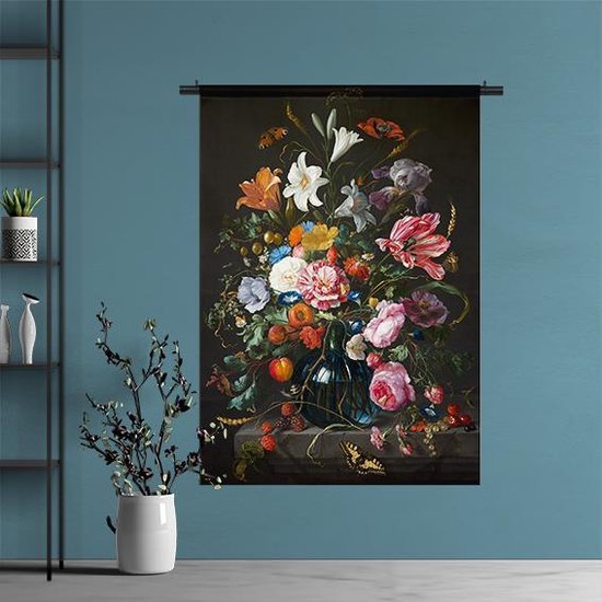 Wandkleed / Wanddoek | Vaas met bloemen Jan Davids de Heem | 150 x 180 cm | PosterGuru