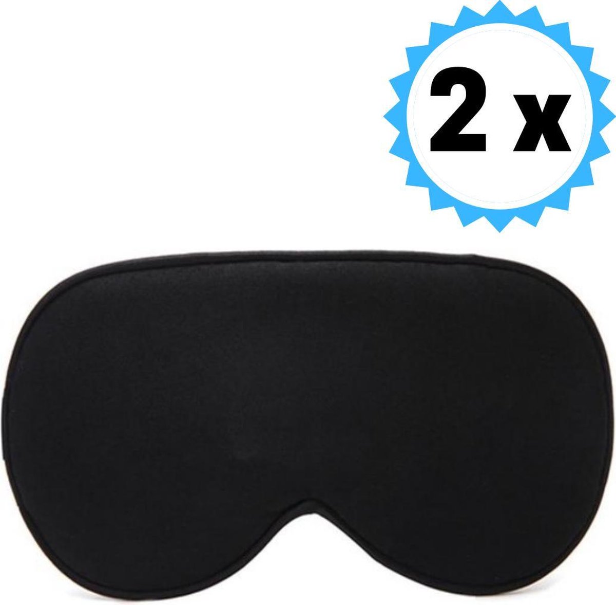 Bol.com KELERINO. Zijden Slaapmasker - Verstelbaar - Mannen / Vrouwen - Nacht - Zwart - Duopack aanbieding