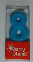 cupcake cijferkaars - 8 - effen blauw