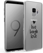 iMoshion Design voor de Samsung Galaxy S9 hoesje - Live Laugh Love - Zwart