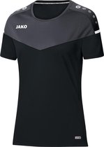 Jako Champ 2.0 T-Shirt Dames Zwart-Antraciet Maat 34