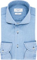 Profuomo - Sky Blue SF Overhemd Denim Lichtblauw - 42 - Heren - Slim-fit