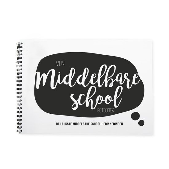 Mijn middelbare schoolfotoboek - Softcover - invulboek - zwart/wit - ringband