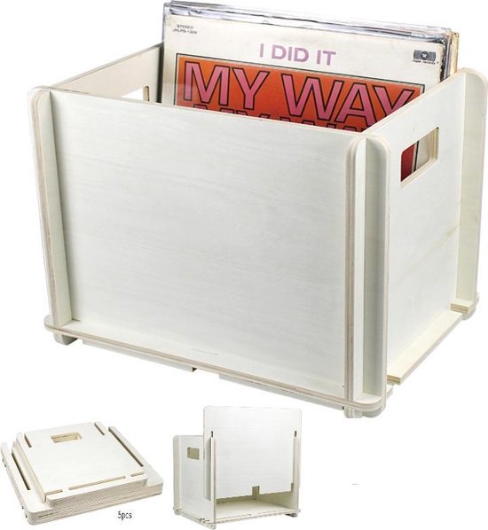 Boîte de rangement pour disques vinyle LP - Stockage des disques dans une  caisse de