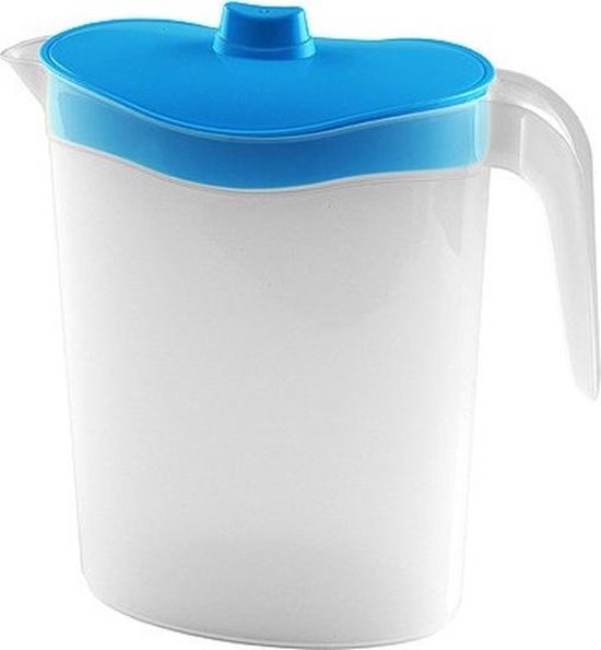 Pichet à eau / Pichet à jus avec couvercle bleu 2,5 litres 11 x 23 x 26 cm  plastique 