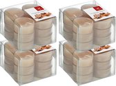 72x Geurtheelichtjes peperkoekjes/beige 4 branduren - Geurkaarsen peperkoekjesgeur/gingerbread poppetjes geur - Waxinelichtjes