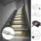 Trapverlichting set met profiel tot 15 treden met dimmer en sensor set