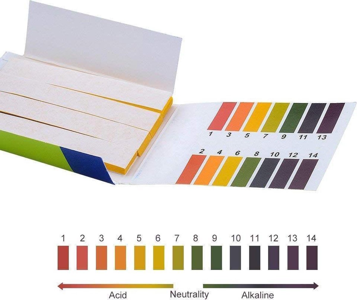 8 Pack PH Strip Test - Lakmoes Papier Zuur Meten Base 1 14 - Zwembad Aquarium - 640 Strips