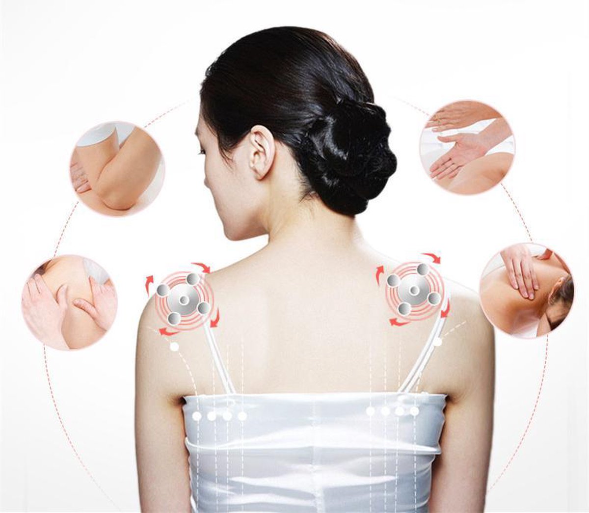 LuxeBass Elektrisch Shiatsu Nek en Schouder Massage Kussen met Arm Lussen ? Nekmassagekussen / massager met kneedmassage nekpijn - Apparaat Geschikt voor Nek/Schouders/Rug/Benen/Voeten/Kuit - Incl. Auto Stekker — cadeau in Verzorging - foto 7