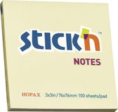 Bloc-notes Stick'N 76x76mm, jaune pastel, 100 feuilles