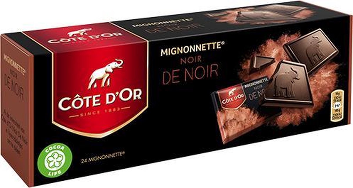 bol.com | Cote d'Or MIGNONNETTES Puur/Noir 12 x 24 X 10 gram