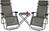 Nordic Master Campingstoel Terrasset 3 delig antraciet