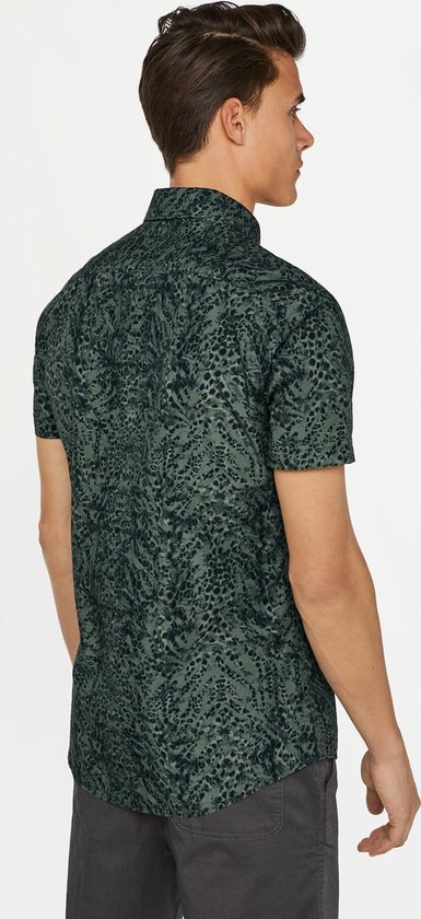 WE Fashion Heren slim fit overhemd panterprint | bol.com
