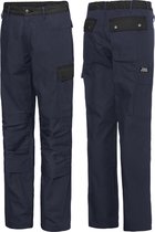 Ultimate Workwear - Topmodel Canvas Werkbroek DEVON - 60% katoen/40% Polyester 330gr/m2 met CORDURA 220gr/m2 - Tweekleurig Marine/Zwart