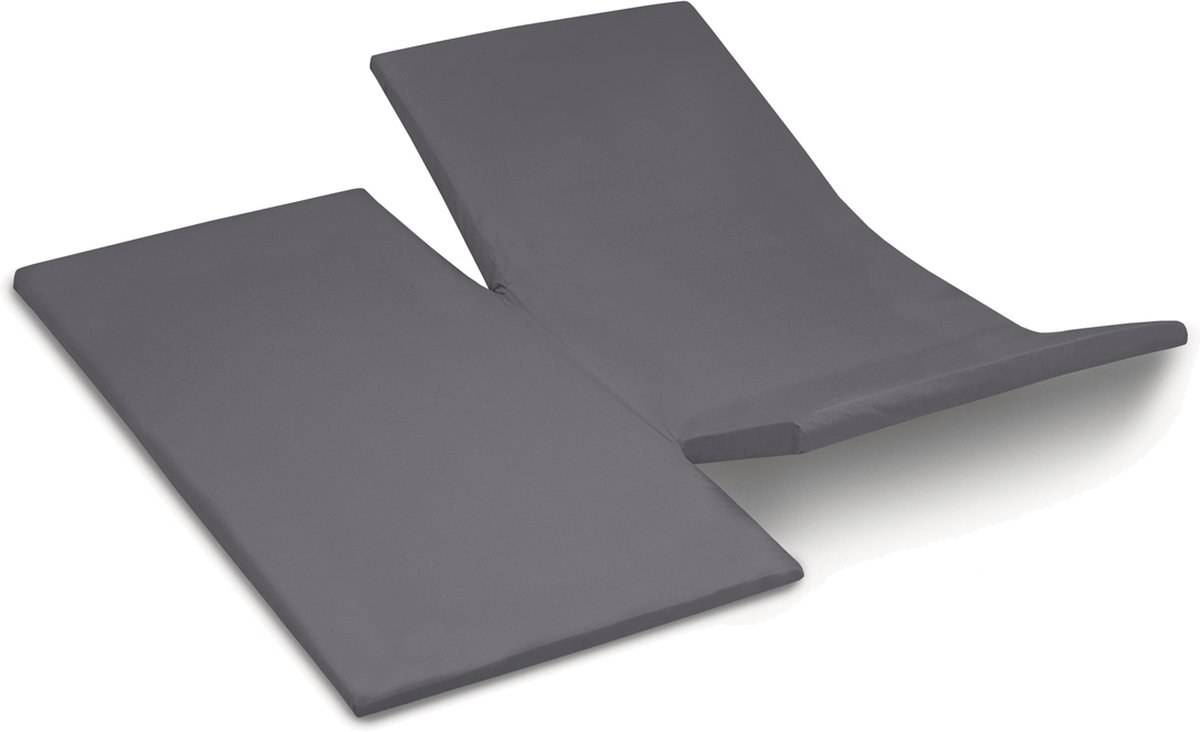Cinderella - Topper Hoeslaken met dubbele split - Jersey - 180x200/210 cm - Antraciet