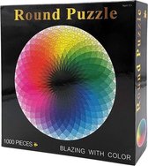 Ronde puzzel - 1000 stukjes - Regenboog - 67.5x67.5cm - Volwassenen