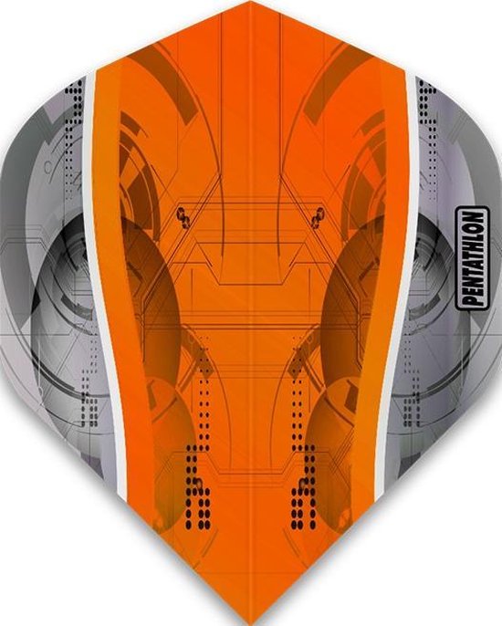 Afbeelding van het spel 5 sets (15 stuks) Pentathlon flights Silver Edge Orange