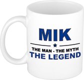 Naam cadeau Mik - The man, The myth the legend koffie mok / beker 300 ml - naam/namen mokken - Cadeau voor o.a verjaardag/ vaderdag/ pensioen/ geslaagd/ bedankt