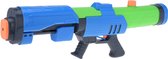1x Waterpistolen/waterpistool blauw/groen van 63 cm met pomp kinderspeelgoed - waterspeelgoed van kunststof - grote waterpistolen met pomp