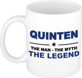 Quinten The man, The myth the legend cadeau koffie mok / thee beker 300 ml