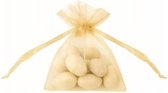 60x stuks gouden mini organza zakjes 10 cm - uitdeelzakjes, cadeauzakjes, bedanktzakjes