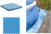 Zwembad tegels - Set van 9 stuks - Bodem bescherming - Ondertegels - Ondervloer - Ondergrond - Foam tegels - Matten - Puzzelmat voor zwembad  - 50x50 / 2,25m2| JS HomeTools