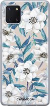 Samsung Note 10 Lite hoesje siliconen - Bloemen / Floral blauw | Samsung Galaxy Note 10 Lite case | blauw | TPU backcover transparant