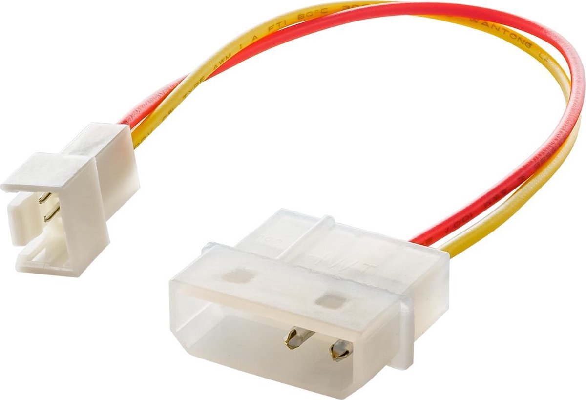 Akyga Voedingskabeladapter Voor Pc, Molex 3-Pins 5V, Kort, 0,15 M.