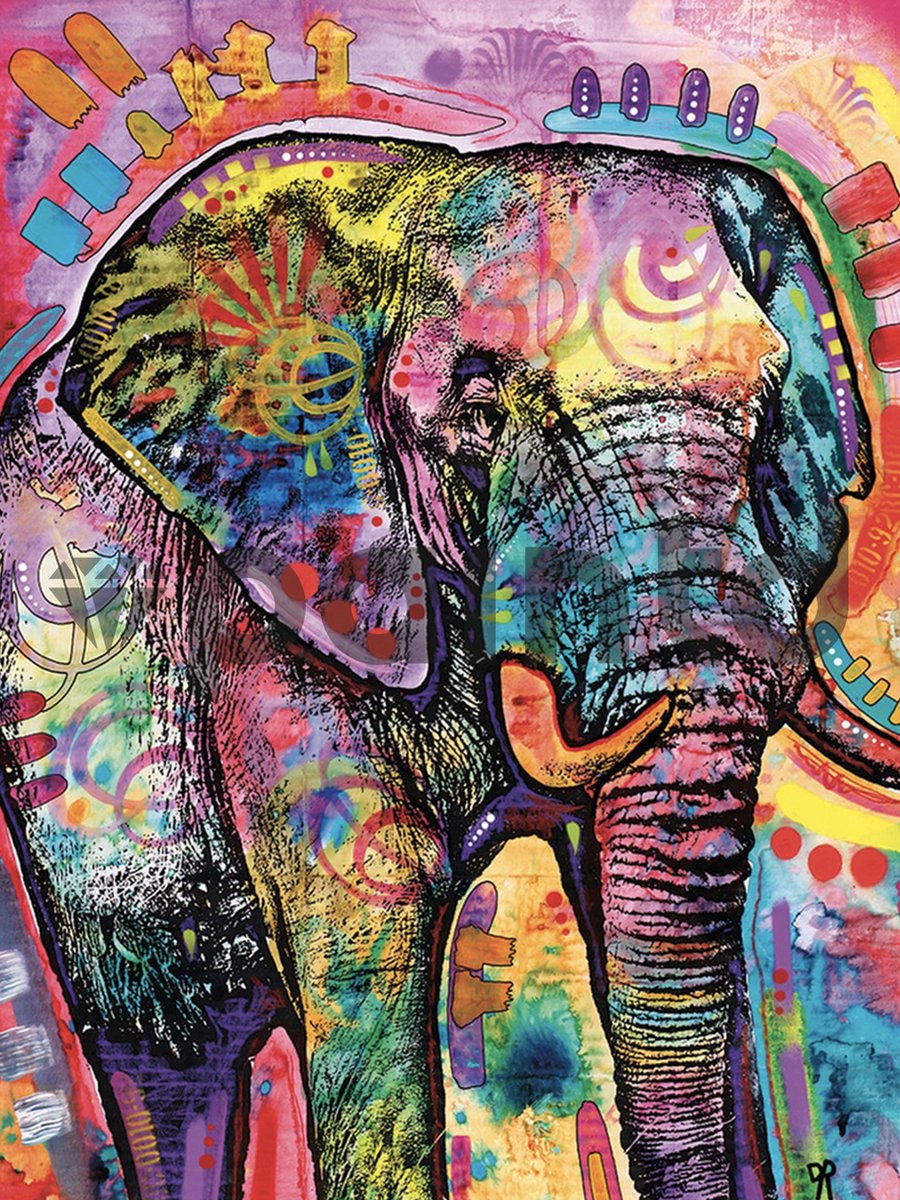 Paintd Diamond Painting Volwassenen Kinderen - Olifant Kleurrijk Kunst - 30x40 - Vierkante steentje