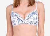 Seafolly Love Bird Wrap Front Booster - Halter Push-up bikinitopje Top Dames Wit / Blauw sexy - Maat 36 (S)