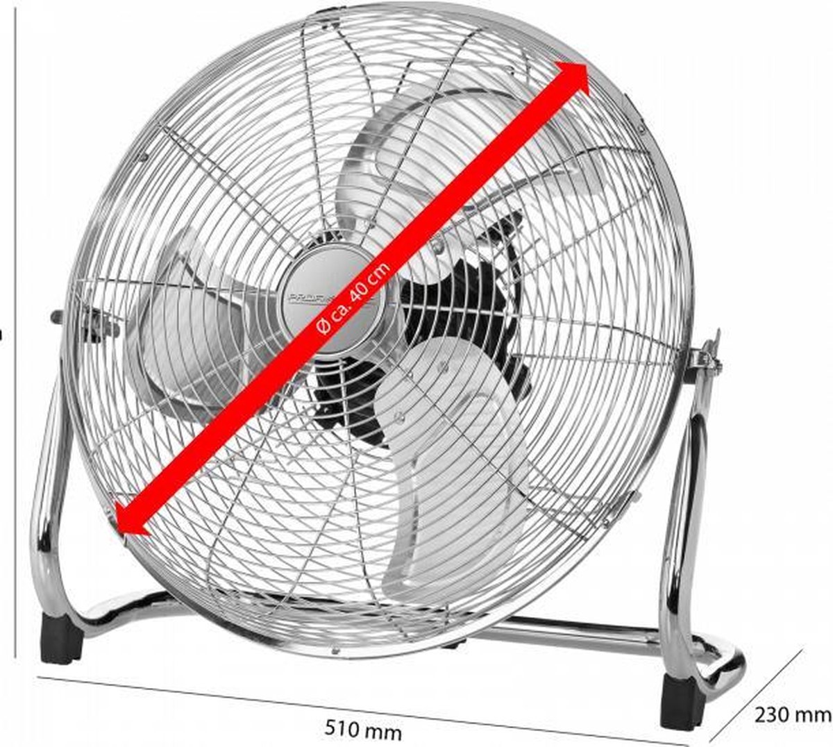 ProfiCare® Windmaschine mit 40 cm | Ventilator verstellbarer Winkel | Bodenventilator 3 Stufen | Ventilator leise aus Metall | Luftkühler | Standlüfter | Raumkühler | PC-VL 3065 WM chrom ProfiCare® Windmaschine mit 40 cm | Ventilator verstellbarer Winkel | Bodenventilator 3 Stufen | Ventilator leise aus Metall | Luftkühler | Standlüfter | Raumkühler | PC-VL 3065 WM chrom
