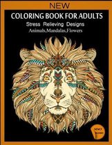 Coloring Book For Adult Stress Relieving Designs Animals, Mandalas, Flowers