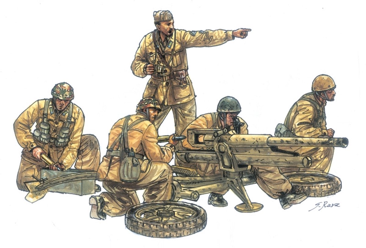 Italeri 6490 Cannone da 47/32 Mod.39 with Crew - WWII Italiaans Antitankkanon Modelbouwset - Schaal 1:35 - Inclusief Figuren