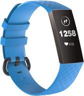 Siliconen Smartwatch bandje - Geschikt voor  Fitbit Charge 3 silicone band - lichtblauw - Maat: S - Horlogeband / Polsband / Armband