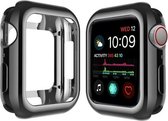 Geschikt voor Apple Watch TPU Case - Maat: 42mm - zwart-metalic - hoesje - beschermhoes - protector - bescherming