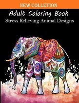 Adult Coloring Book Stress Relieving Animal Designs: Wild animal adult coloring book