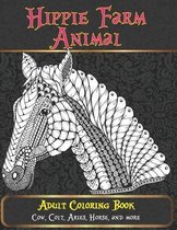 Hippie Farm Animal - Adult Coloring Book - Cow, Сolt, Aries, Horse, and more