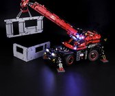 LED VERLICHTING SET - Terrein hijskraan Lichtset voor Lego Technisch Rode Hijskraan set 42082 Verlichtingsset - Toy Brick Lighting - Geen model!