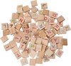 Afbeelding van het spelletje Houten scrabble letters, complete set van 100 stuks