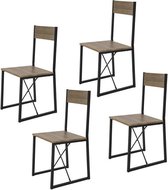 Simpletrade Stoelen - Stoelen eetkamerstoelen - Stoelen set van 4 - Hoge rugleuning - Hout - 41x89x44 cm