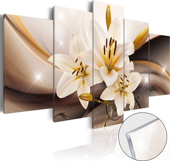 Schilderijen Op Canvas - Afbeelding op acrylglas - Shiny Lily [Glass] - Artgeist Schilderij