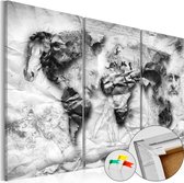 Schilderijen Op Canvas - Afbeelding op kurk - World's Design [Cork Map] 90x60 - Artgeist Schilderij