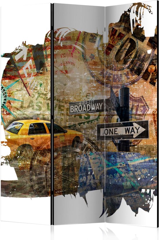 Kamerscherm - Scheidingswand - Vouwscherm - New York Collage [Room Dividers] 135x172 - Artgeist Vouwscherm