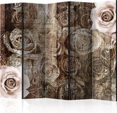 Kamerscherm - Scheidingswand - Vouwscherm - Old Wood & Roses II [Room Dividers] 225x172 - Artgeist Vouwscherm