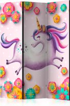 Kamerscherm - Scheidingswand - Vouwscherm - Lithe Unicorn [Room Dividers] 135x172 - Artgeist Vouwscherm